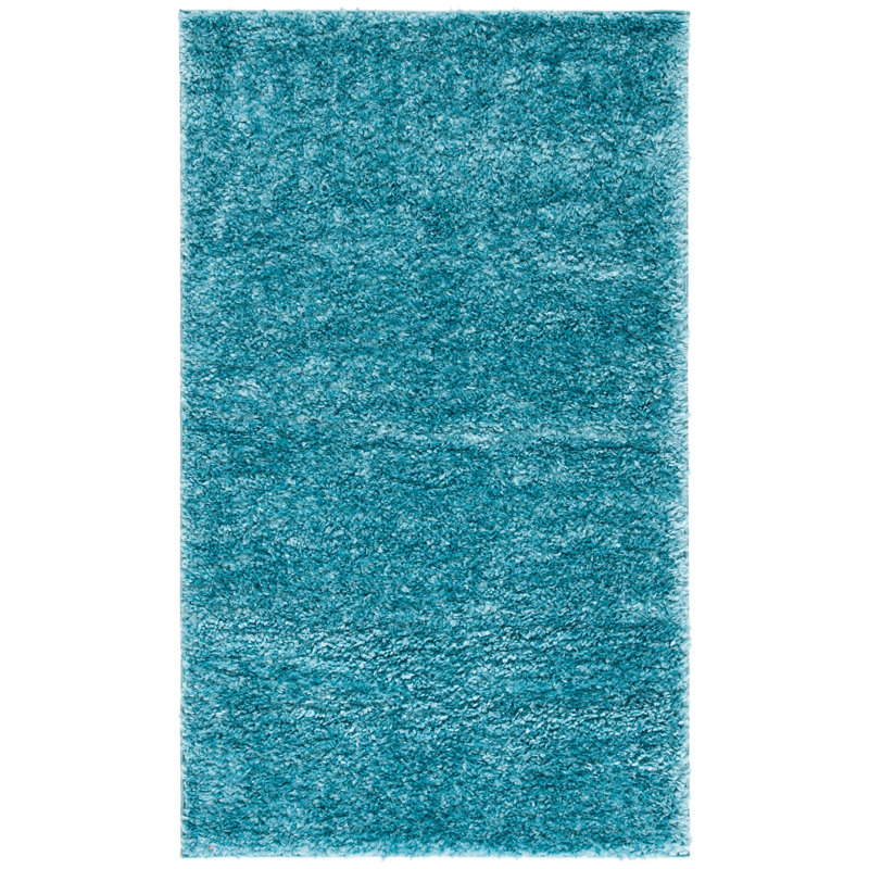 Brittney Performance solid color shag rug, Rectangle 9 pi x 12 pi, Turquoise