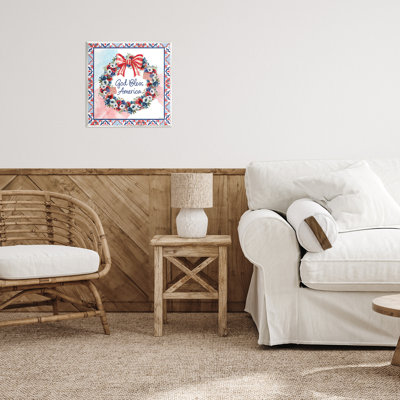 God Bless America Wreath Wall Plaque, design by Nicole DeCamp