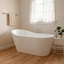Baignoire de trempage autoportante en acrylique blanc lustré 59 pouces x 32 pouces avec dossier haut