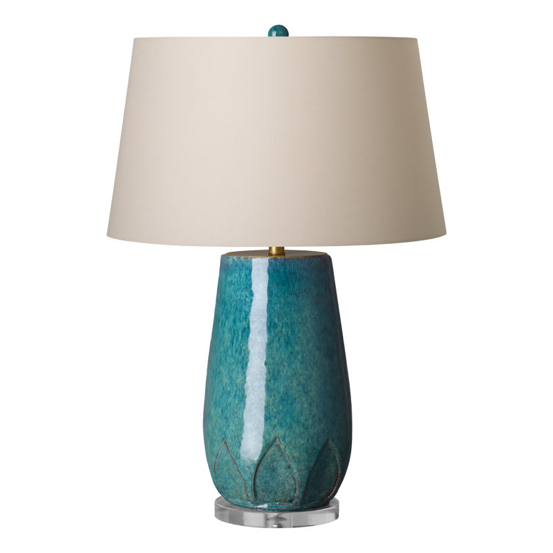 Lampe de table 23 po Ayatt, Beige, Vert, H 25 po x l 9 po x P 9 po