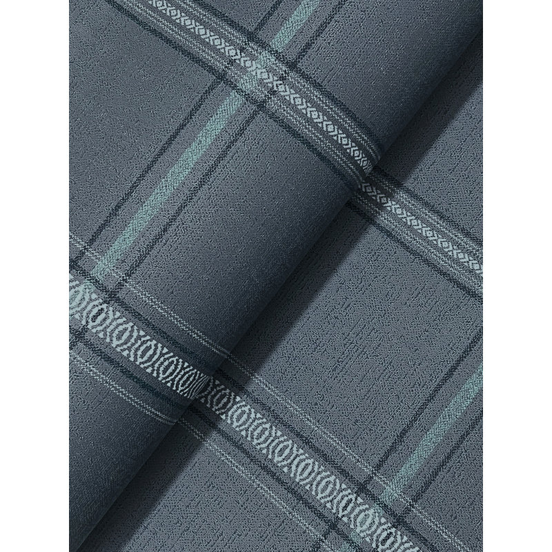 Auberge Dark Blue Plaid Wallpaper, Blue