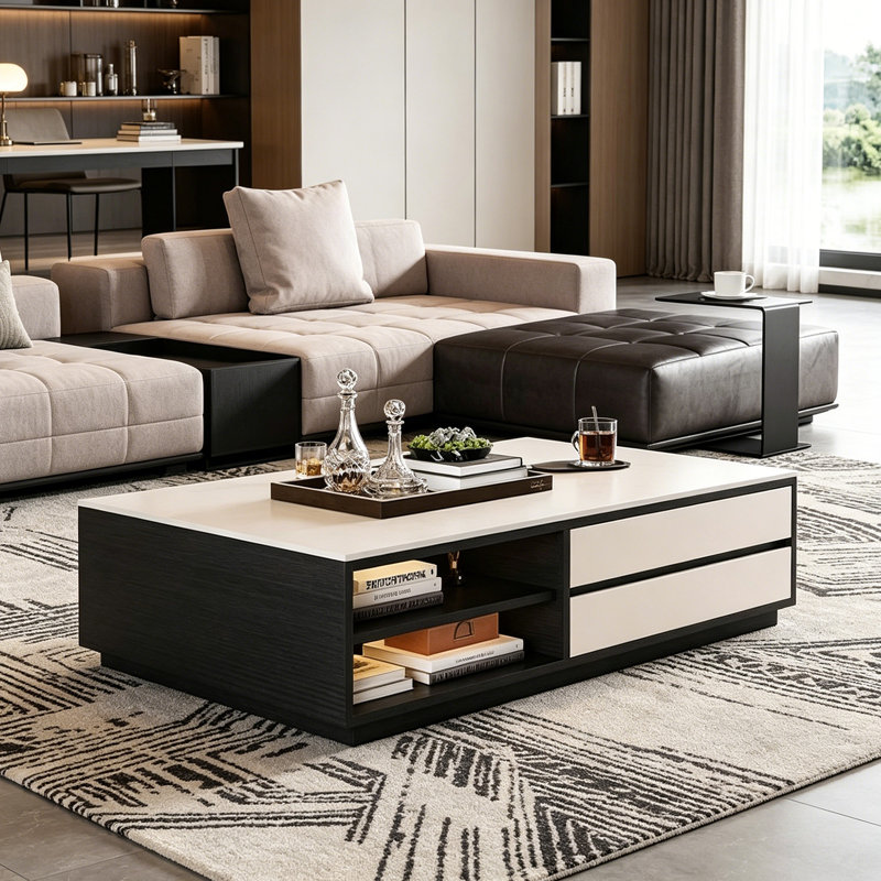 Letcher, White/Black, 15.74" H x 47.24" W x 23.62" D