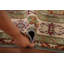 Tapis oriental gris à motif géométrique Kazak