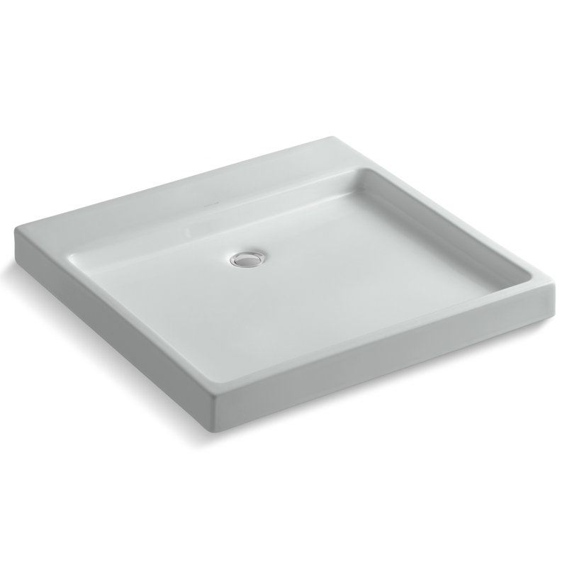 Purist® Ceramic Rectangular Drop-In Bathroom Sink, Ice Gray, No Faucet Hole