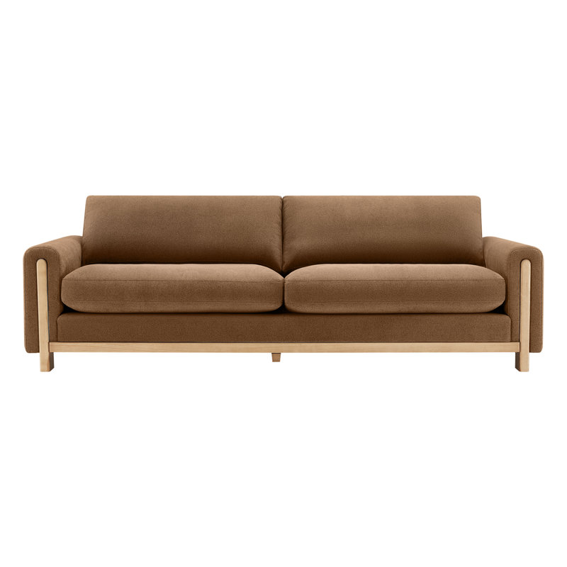 Adika 99.2" Upholstered Sofa, Elite Camel Textured Weave