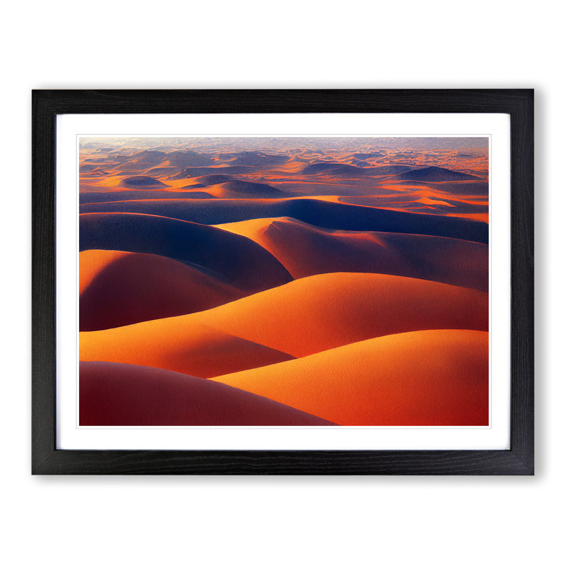Watercolour Desert Vol.3 1 Piece Single Picture Frame Wall Art, 34cm H x 46cm W x 2cm D, Black
