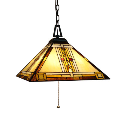 Fine Art Lighting Tiffany-Style Stained Glass ML1783 292 Glass Cuts Tiffany Pendent, 17 x 12.5inch