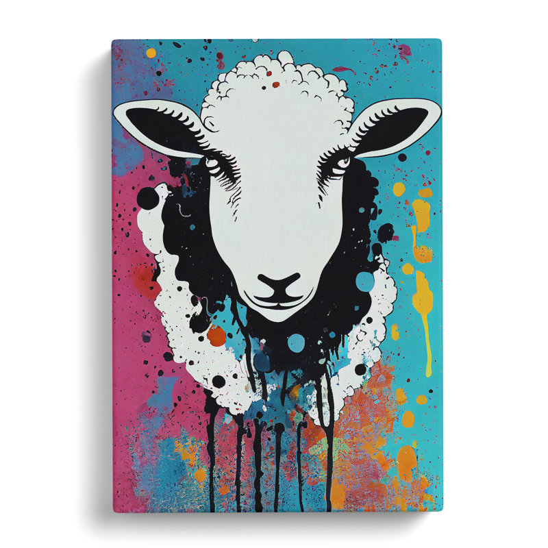 Splashed Sheep No.2 Abstract - Wrapped Canvas, 76cm H x 50cm W x 3cm D