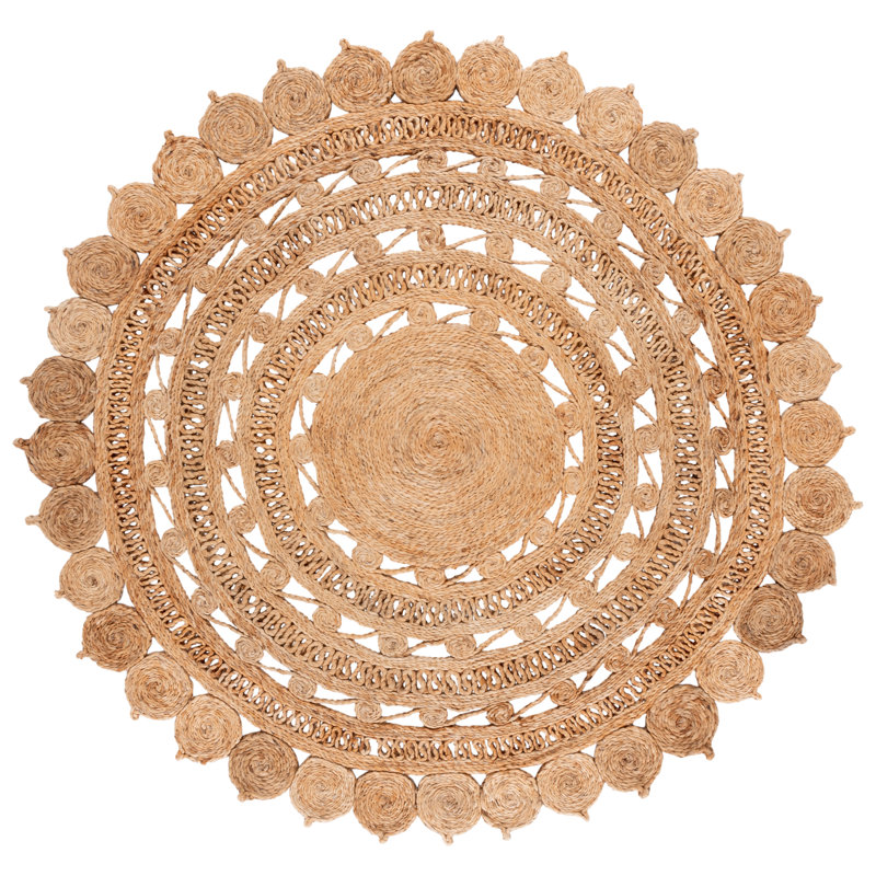 Tapis en jute tissé à la main Natural Fiber 607, Rond 6 pi