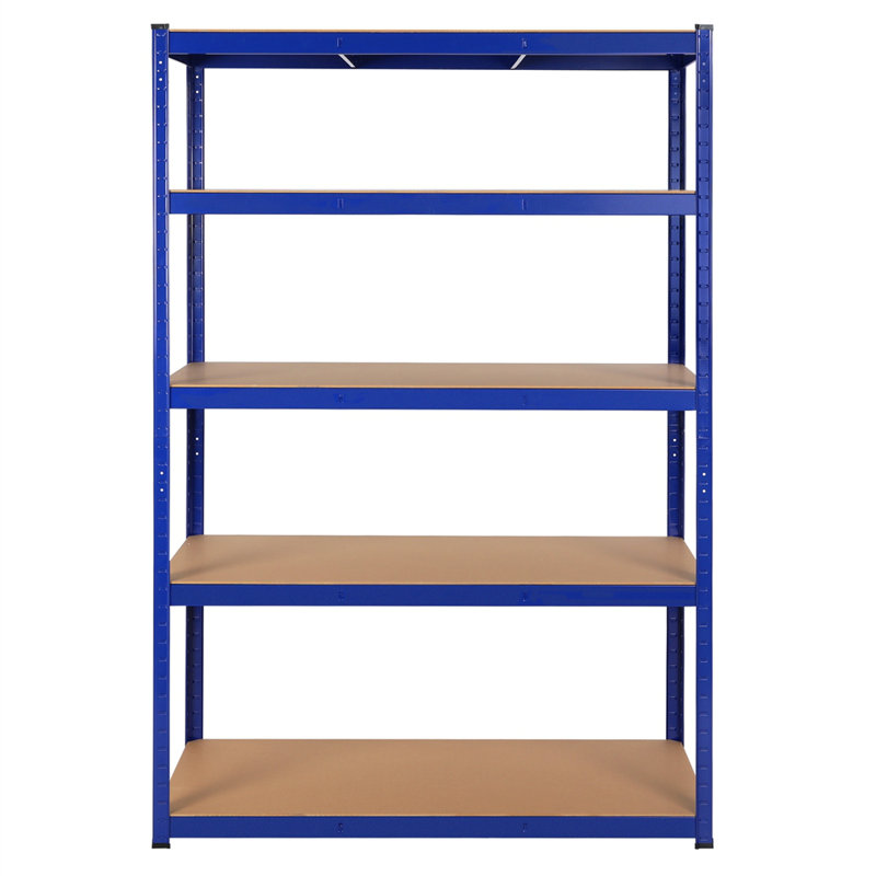 120cm W Steel Storage Rack, Blue/Natural