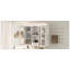 Armoire à pharmacie murale, armoire de salle de bain murale avec 2 portes en verre, armoire de rangement encastrée au-dessus de la toilette avec rangement, blanc