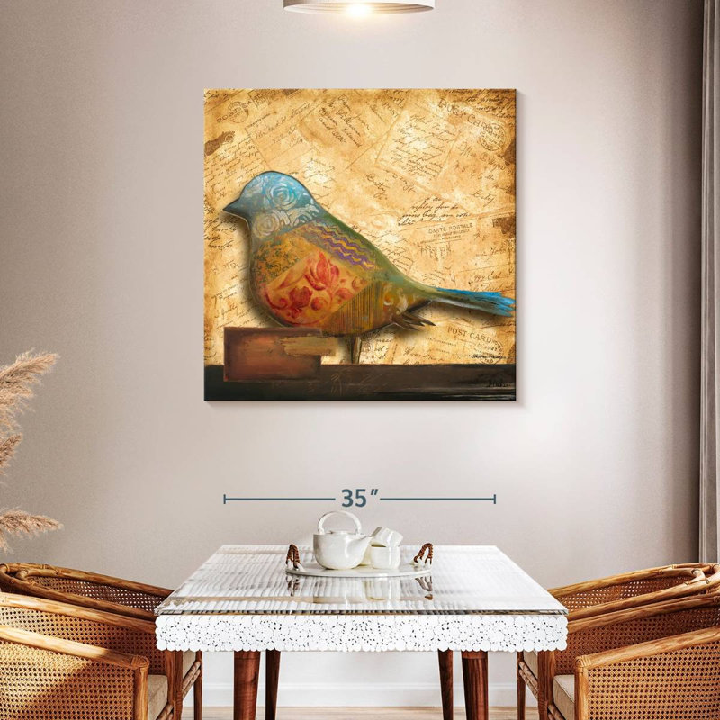 Brampt Bird Of Collage I, 39" H x 39" W