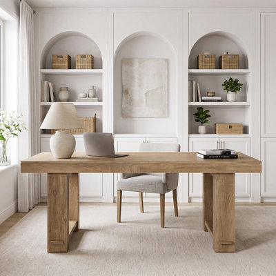 Farmhouse 63 in. Long Computer Desk with Sturdy Legs for Home Office