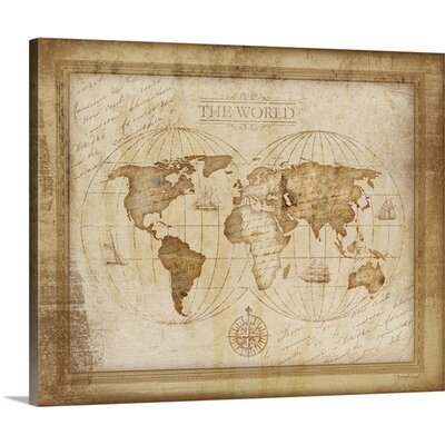 World Map' by Jennifer Pugh Graphic Art Print -  Great Big Canvas, 2211951_1_10x8
