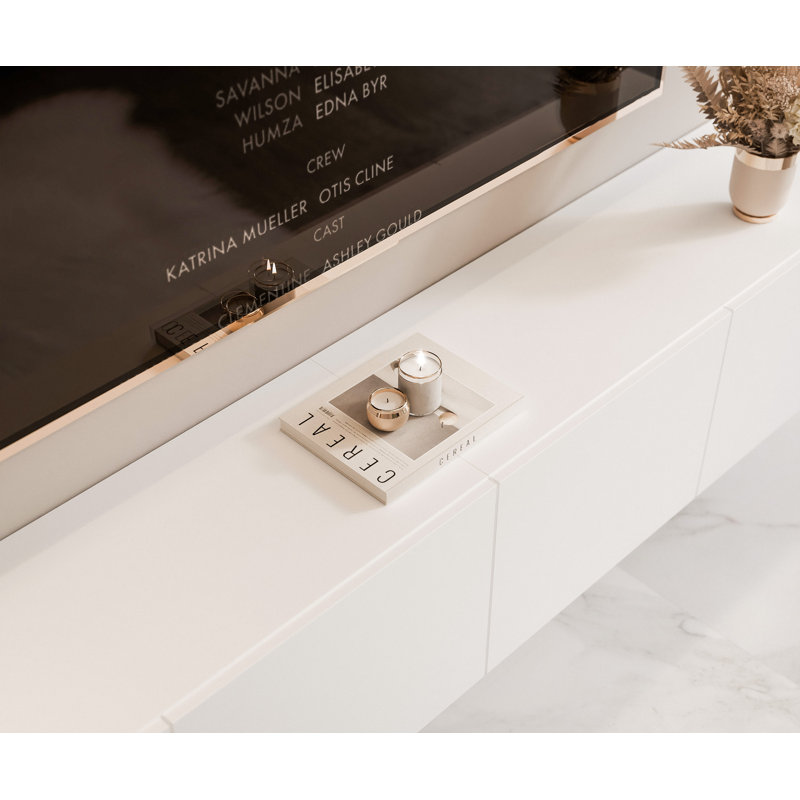 Takella Unfinished TV Stand for TVs up to 85", 36cm H x 200cm L x 40cm W, White