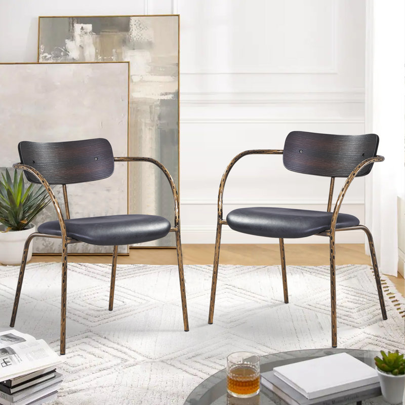 Chaise avec accoudoirs rembourrée Rayvone