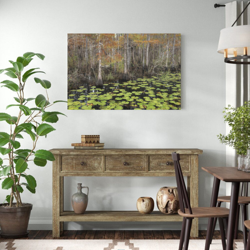 «Bayou Autumn» par Danny Head - reproduction d'art sur toile tendue, H 32 po x l 48 po