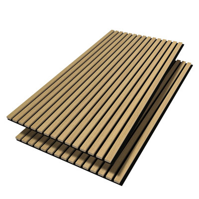 Luxdecor Acoustic Wood Slat Wall Panels For Wall 2pack Wood Slat Panels For Wall 43.30”x18.89” Wooden Acoustic Venner Panels 0.82”in