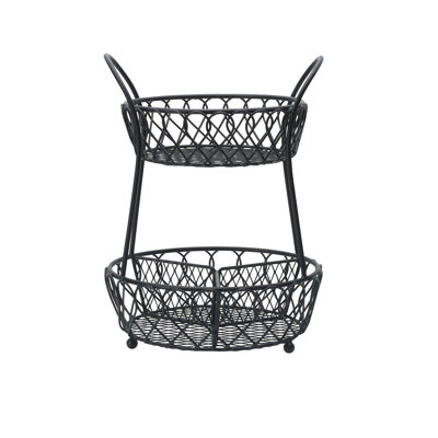 Gourmet Basics by Mikasa Loop and Lattice 2 Tier Divided 1 fl oz. Fruit Bowl