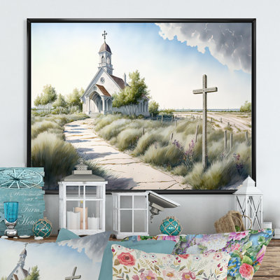 Winding Path To Church VI - Art mural sur toile spirituel