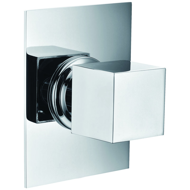 Inverseur de douche carré 3 voies, Chrome poli