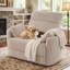 Fauteuil inclinable électrique surdimensionné en fausse fourrure de 54 po avec support lombaire réglable et port de charge USB-741747220