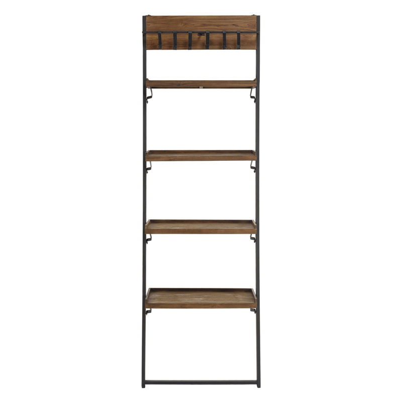 Derk 220cm H x 69.5cm W Steel Ladder Bookcase