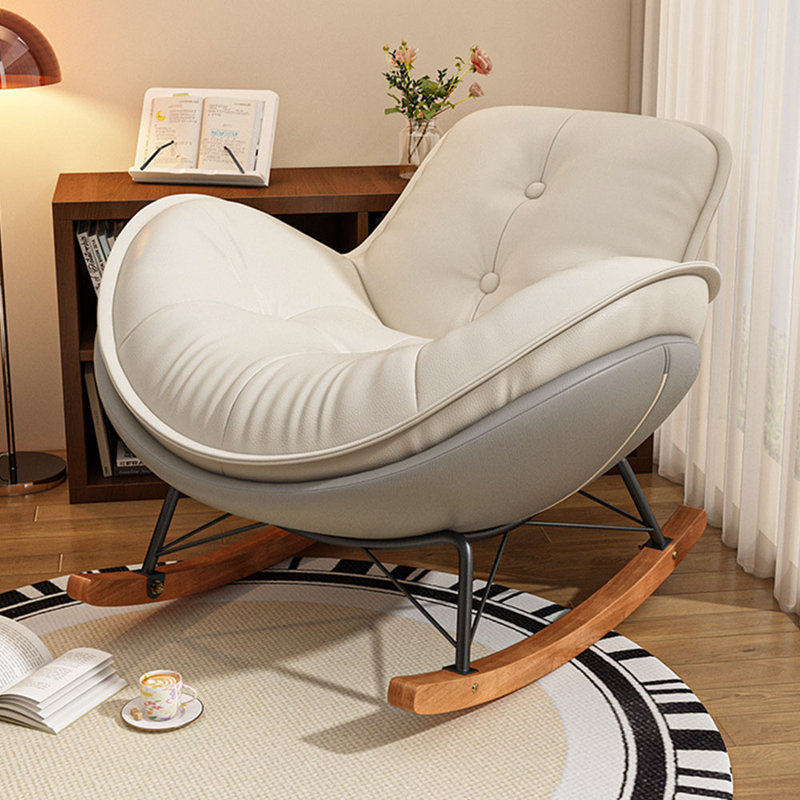 Chaise berçante large en forme d'arc, Gris