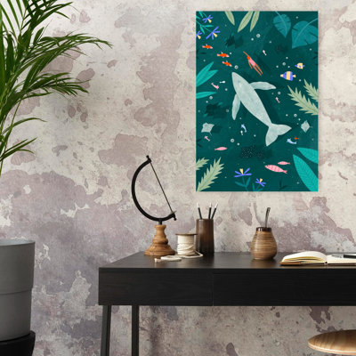 Contemporary Art Abstract Modern Fish Whale Nature Ocean Art