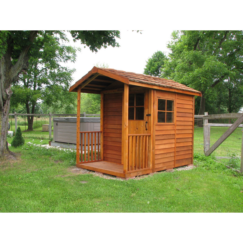 Western Red Cedar Wood Garden Shed with Sliding Door and Windows