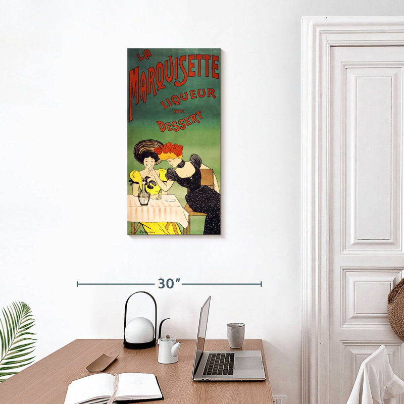 La Marquisette, liqueur de dessert 1903, H 30 po x l 15 po