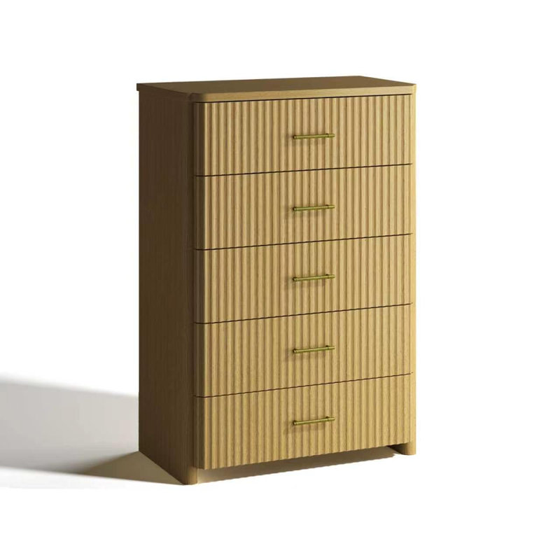 Commode 5 tiroirs, Chêne classique