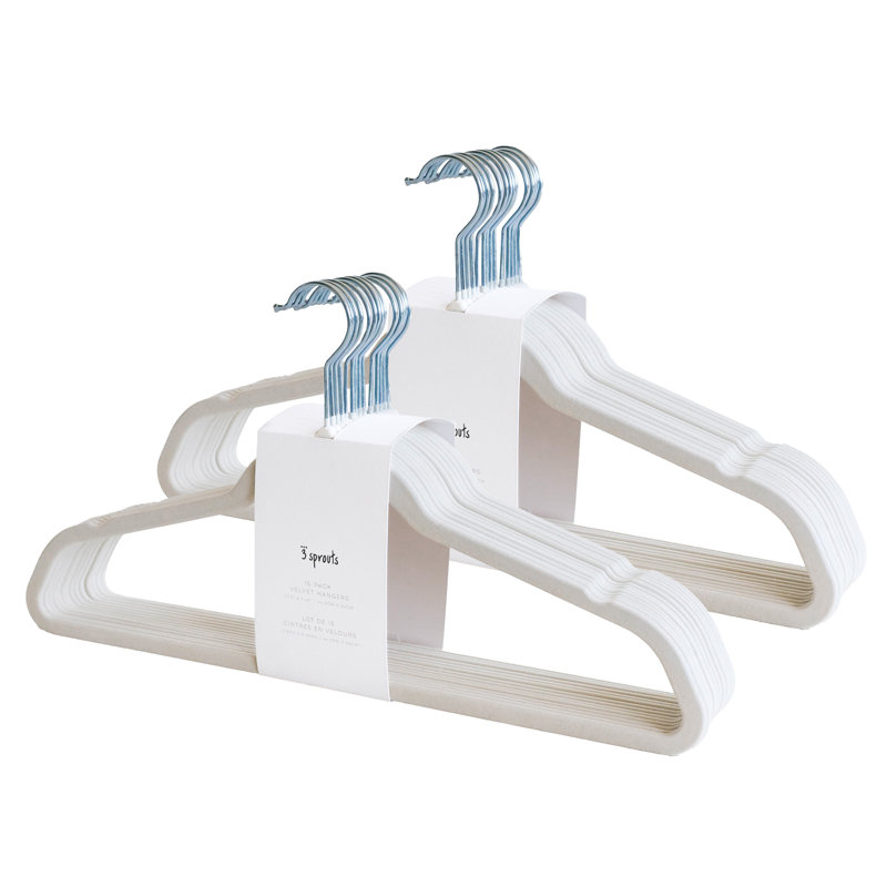 3 crochets en velours adulte / crème (ensemble de 30), Crème