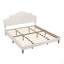 Très grand lit plateforme tapissier avec tête de lit réglable, lit plateforme rembourré en tissu de lin de style simple et moderne, aucun sommier tapissier requis, assemblage facile-1960433325-1960433315