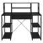 Bureau noir avec tablettes ouvertes et huche-718698461