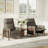 Mid-Century Modern Push-Back Recliner Chair, PU Leather Armchair-1189816422