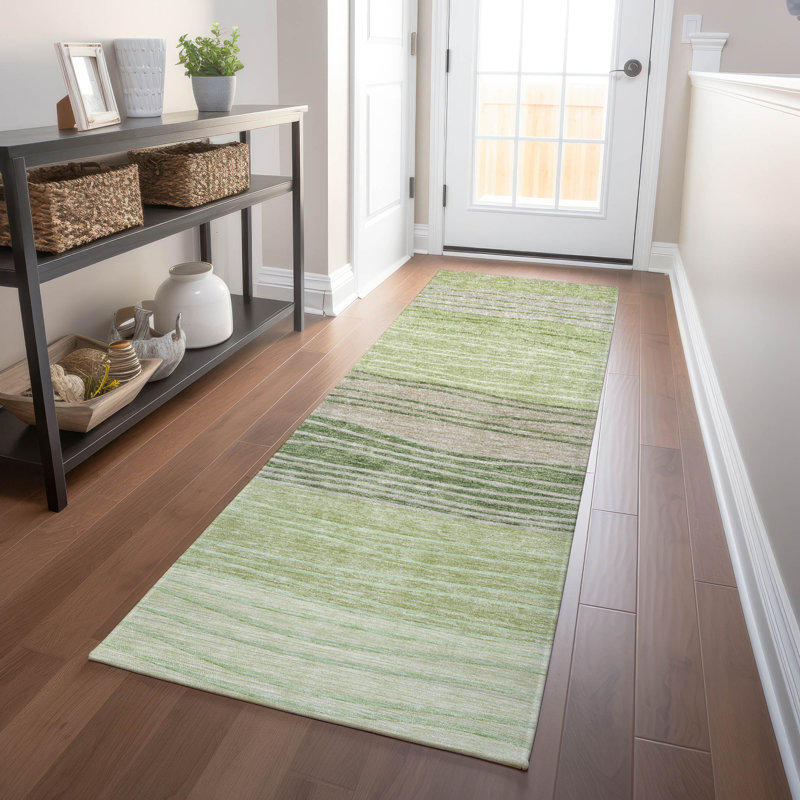 Premium Machine Washable Tweedy Aloe Rug, Runner 2'3" x 7'6"