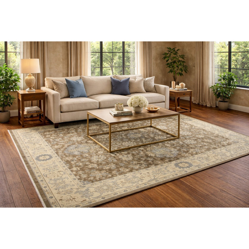 Tapis oriental brun Oushak Chobi