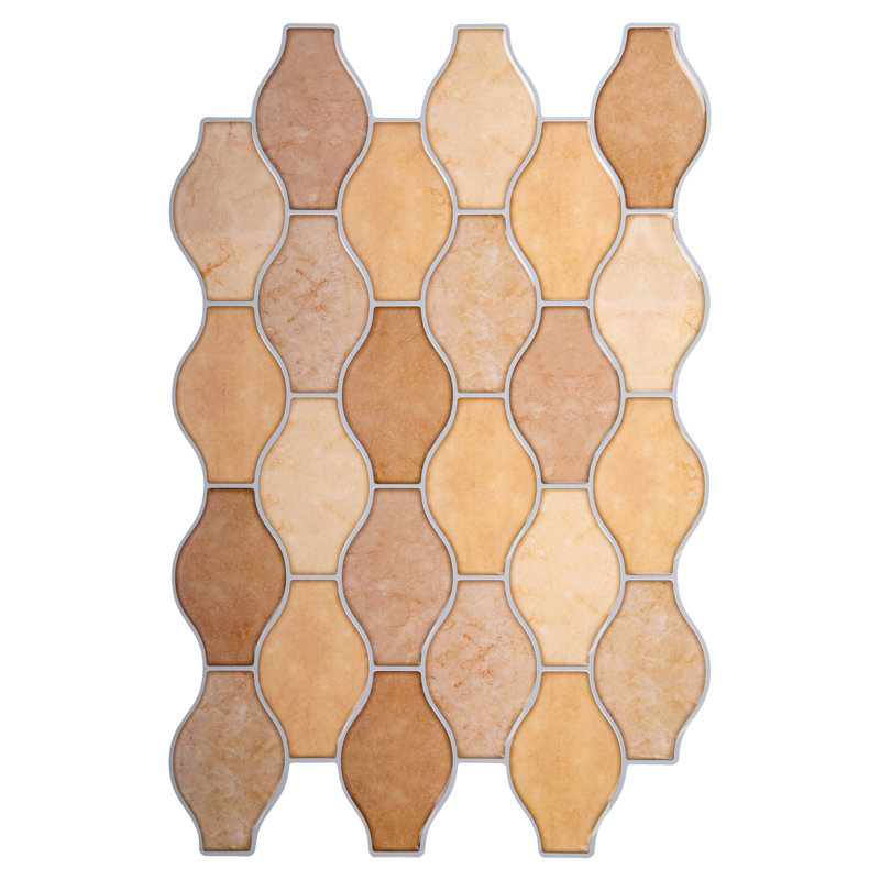 Carreau de mosaïque pelez et collez en PVC 8 po x 8 po, Beige