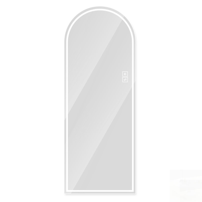 Arch Design LED Full Length Mirror With Dimmable High Definition And Explosion-Proof Features, Standing Or Wall-Mounted For Makeup And Studio Use