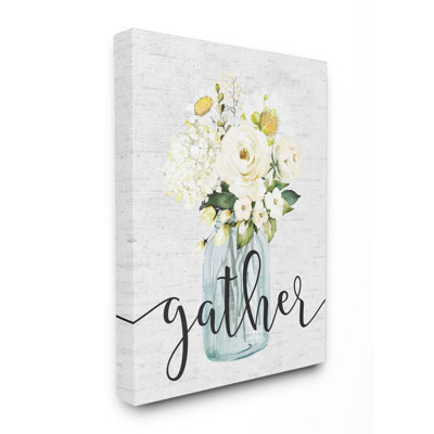 « Rassemblez » le bouquet de fleurs blanches et le sentiment de printemps et doublé-impression d’art graphique