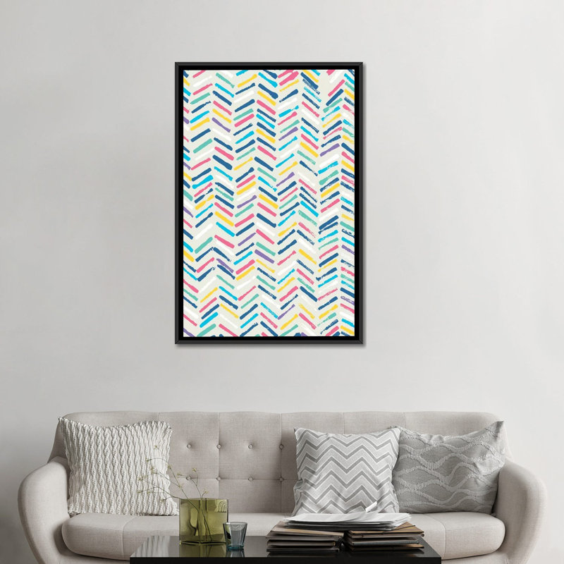 " Herringbone ", 60" H x 40" W x 1.5" D, Black Framed Canvas, No Mat