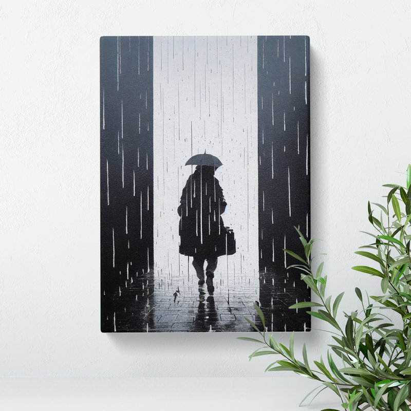Woman In The Rain No.2 - Wrapped Canvas Print, 50cm H x 35cm W x 3cm D