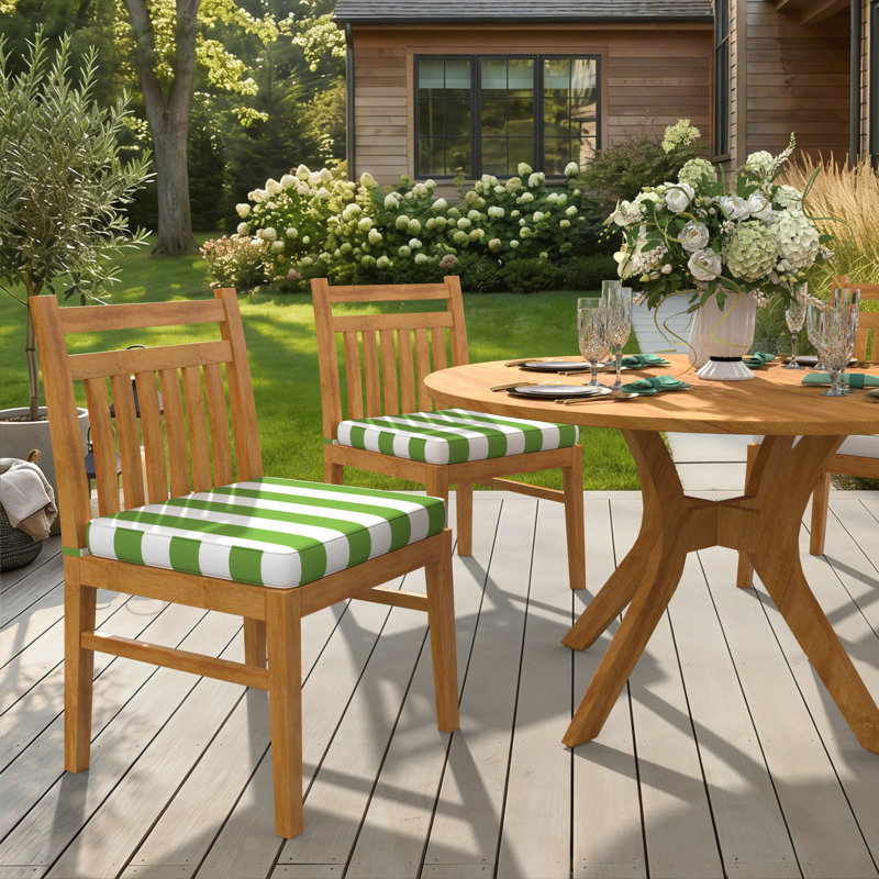 Sunbrella Indoor/Outdoor Dining Chair Cushion, 21" W x 19" D, Sunbrella® Refuge Garden