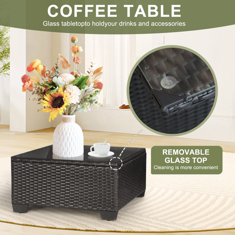 Ensemble de mobilier de patio modulaire d'extérieur avec table basse