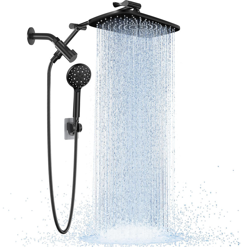 Rain Shower Head and Wide Showerhead Combo, Chrome