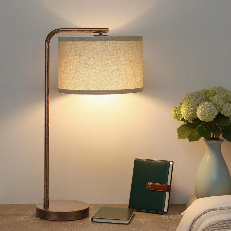 Vintage Table Lamp With Dimmable Rotary Switch And USB C+A Charging Ports, Farmhouse Bedside Nightstand Desk Light For Living Room, Bedroom, Office, Includes 9W LED Bulb