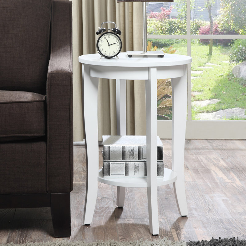 Table de bout ronde Carbin, Blanc
