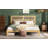 King Size Bed With Rattan Headboard and Two Storage Drawers, Bed with Enhanced Support Slats and Feet
