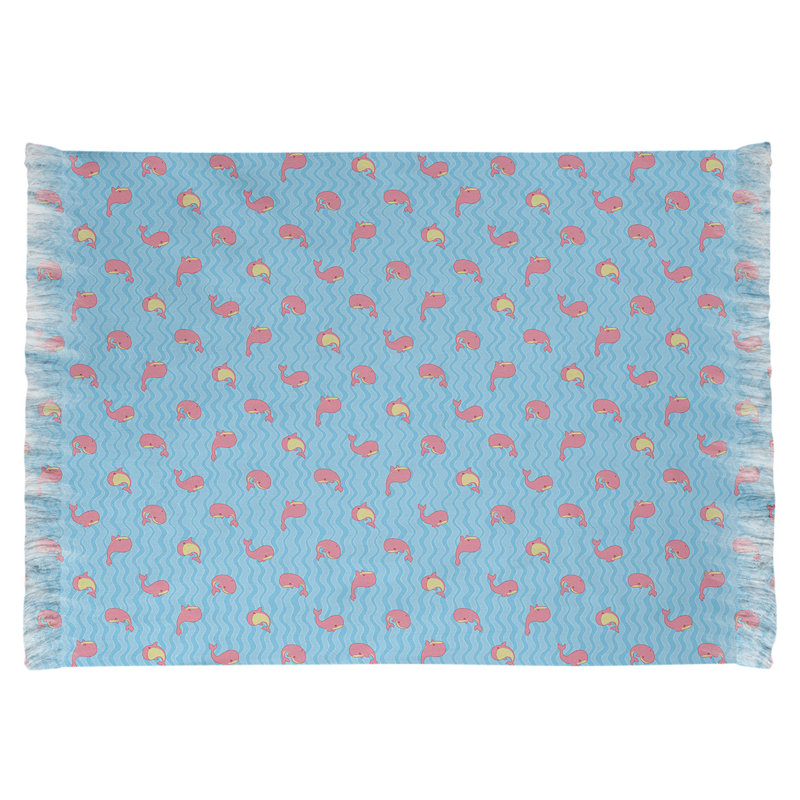 Bleu baleines Tapis décoratif, non